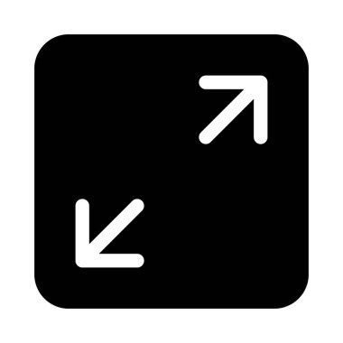 Tam Ekran Ölçeklendirme Okları simgesi, vektör illüstrasyonu