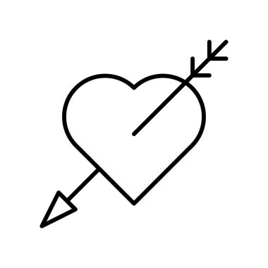 Heart Arrow simgesi, vektör illüstrasyonu