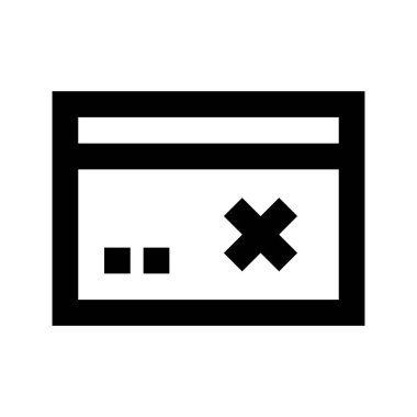 Beyaz arkaplan üzerindeki Banka Kartı Silme simgesi, vektör illüstrasyonu