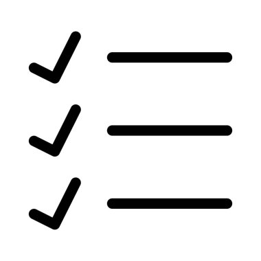 Beyaz arkaplan üzerindeki kontrol listesi simgesi, vektör illüstrasyonu