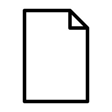 Beyaz arkaplan üzerindeki belge simgesi, vektör illüstrasyonu