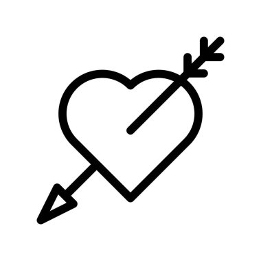 Heart Arrow simgesi, vektör illüstrasyonu