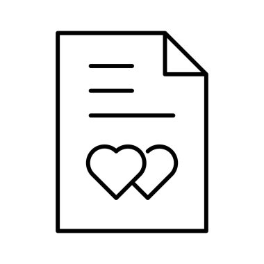 Evlilik Sertifikası simgesi, vektör illüstrasyonu