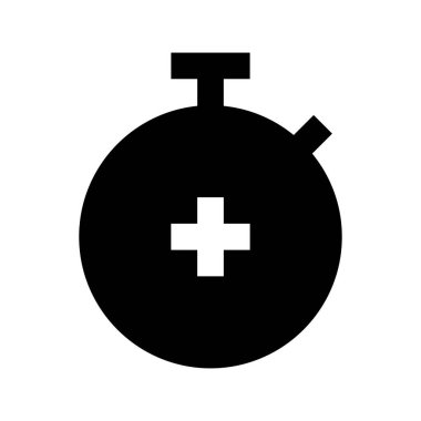 Beyaz arkaplanda zamanlayıcı simgesi, vektör illüstrasyonu