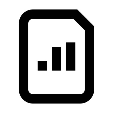 Beyaz arkaplan üzerindeki belge simgesi, vektör illüstrasyonu