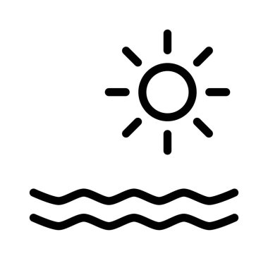 Güneş suyu simgesi, vektör illüstrasyonu