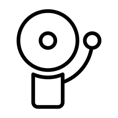 Beyaz arkaplanda alarm simgesi, vektör illüstrasyonu