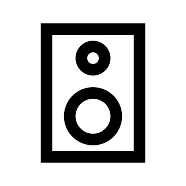 Hoparlör kutusu Müzik simgesi, vektör illüstrasyonu