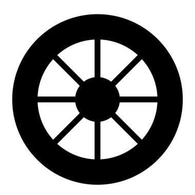 Tekerlek simgesi, vektör çizimi  