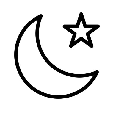 Gece Hava Durumu ikonu, vektör illüstrasyonu