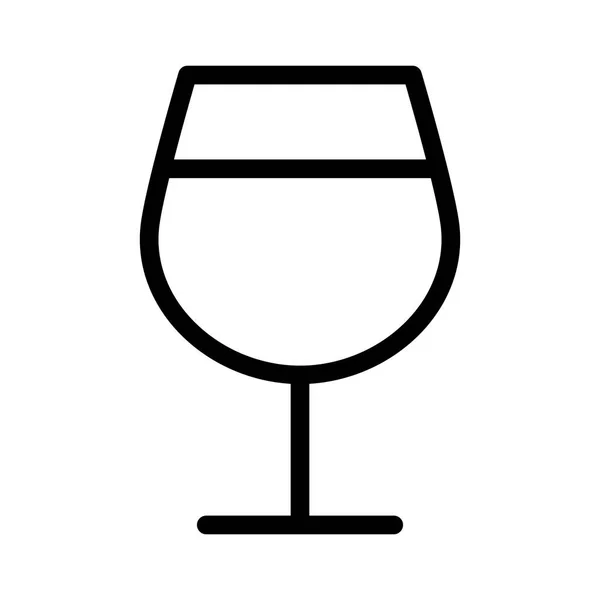Wijnglas Icoon Witte Achtergrond Vector Illustratie — Stockvector