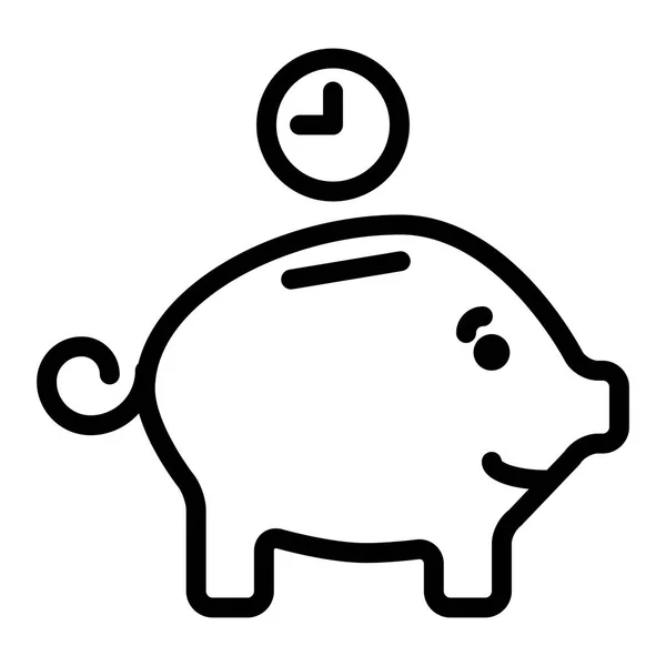 Salvar Tempo Piggy Bank Ícone Ilustração Vetorial — Vetor de Stock