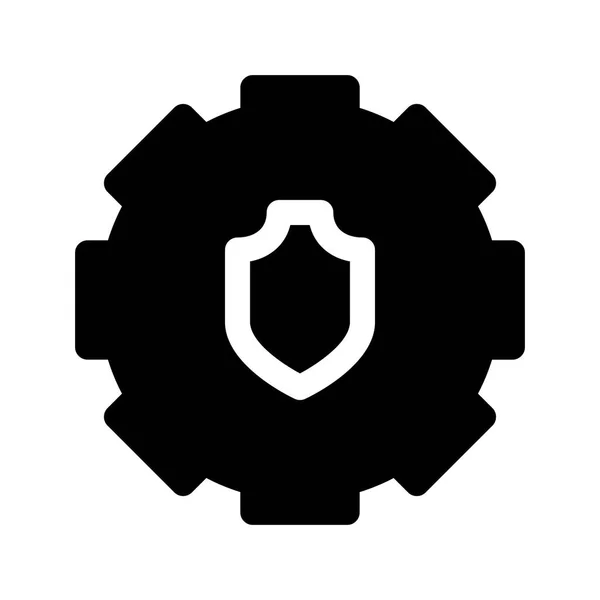Process Secure Gear Icon Vector Illustration — Stock Vector