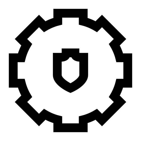 Prozess Secure Gear Symbol Vektorillustration — Stockvektor