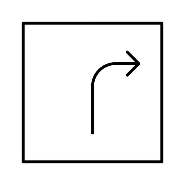 Gire Derecha Icono Flecha Vector — Vector de stock