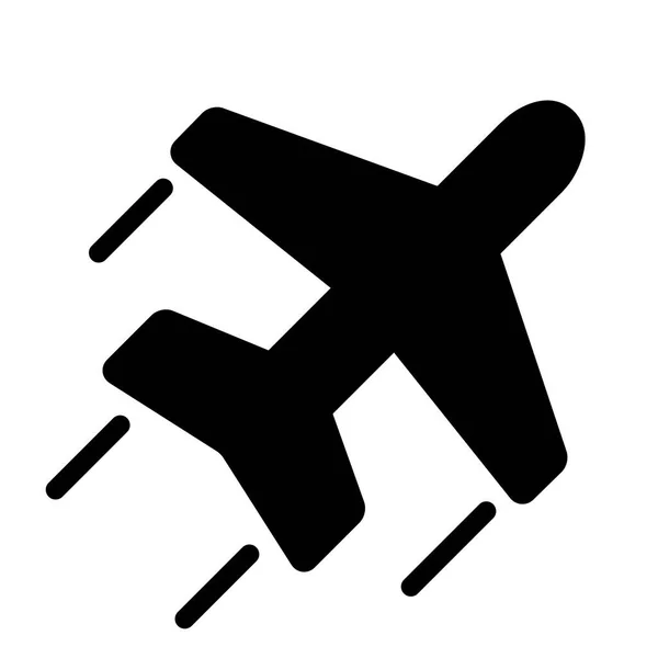 Flygplansikon Vit Bakgrund Vektor Illustration — Stock vektor