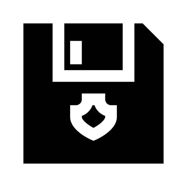 Floppy Shield Icon White Background Vector Illustration — Stock Vector