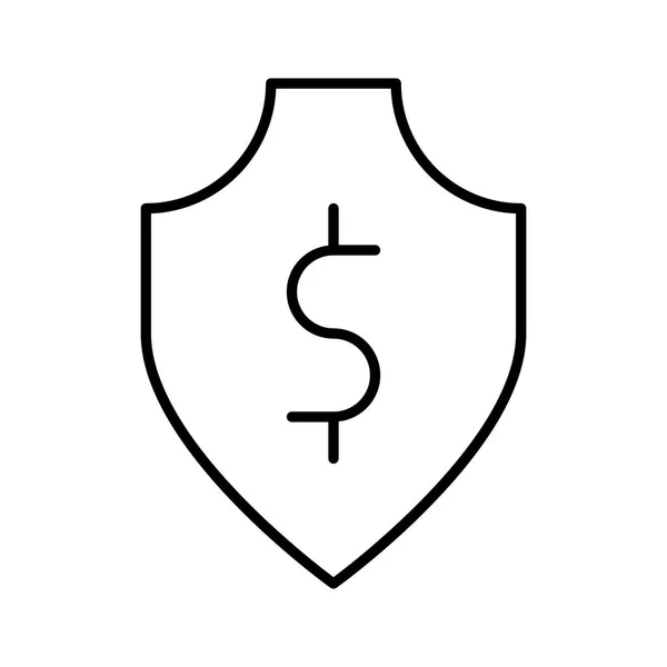 Escudo Dólar Icono Sobre Fondo Blanco Vector Ilustración — Vector de stock