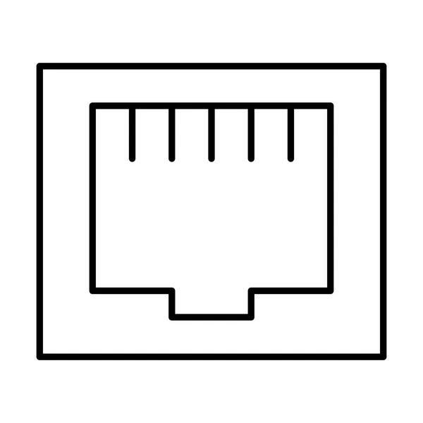 Ikona Komputera Ethernet Ilustracja Wektora — Wektor stockowy
