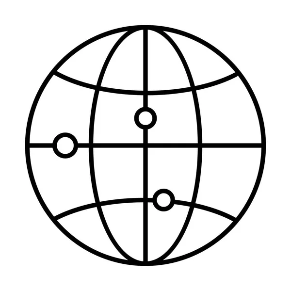 Worldwide Logistics Koncept Globen Ikon Vit Bakgrund Vektor Illustration — Stock vektor