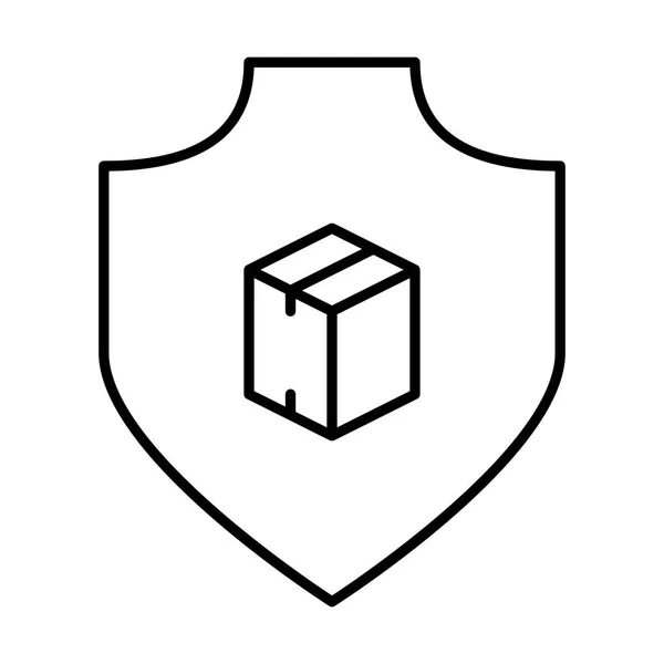 Parcel Shield Symbol Auf Weißem Hintergrund Vektorillustration — Stockvektor