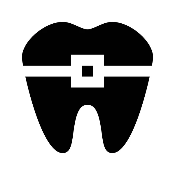 Ícone Dente Fundo Branco Ilustração Vetorial —  Vetores de Stock