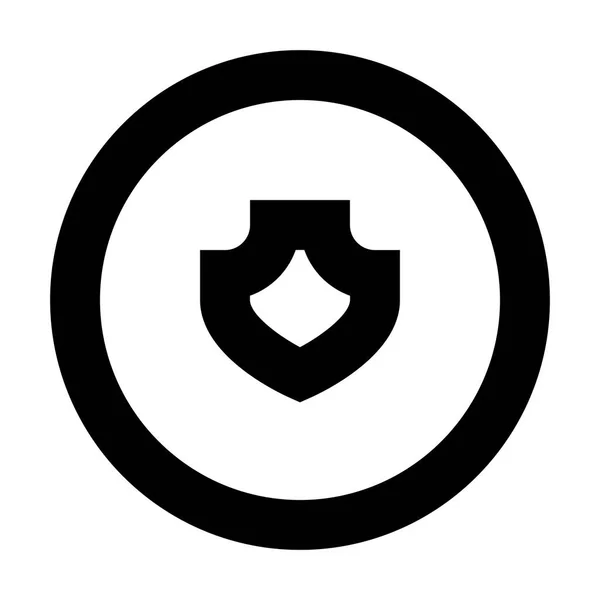 Circle Shield Icon White Background Vektorová Ilustrace — Stockový vektor
