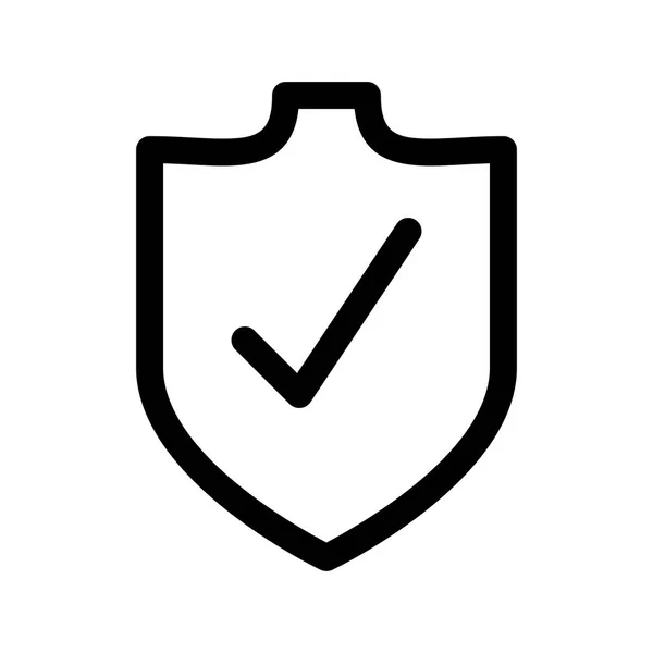 Shield Check Icono Sobre Fondo Blanco Ilustración Vectorial — Archivo Imágenes Vectoriales