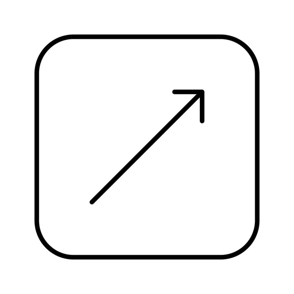 Diagonale Vers Haut Flèche Droite Icône Vecteur — Image vectorielle