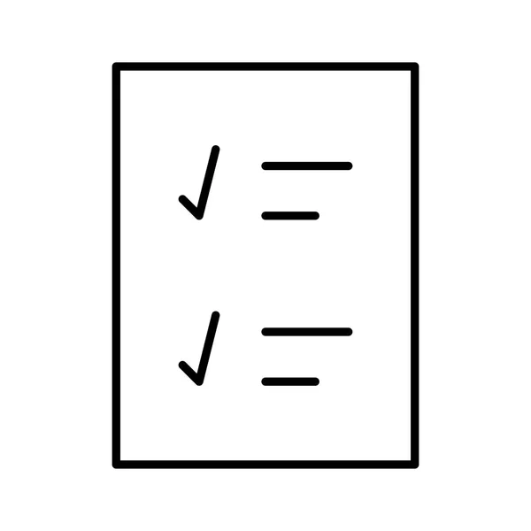 Checklisten Symbol Auf Weißem Hintergrund Vektorillustration — Stockvektor