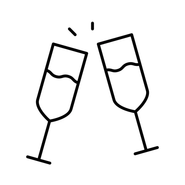 シャンパンのアイコン ベクトルイラスト — ストックベクタ