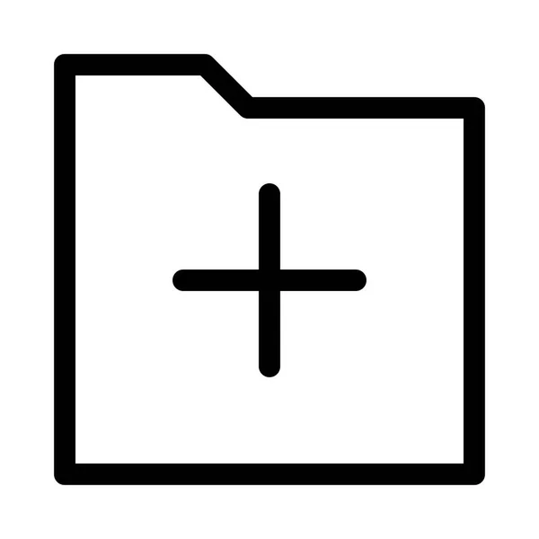 Folder Dodać Ikonę Białym Tle Ilustracja Wektor — Wektor stockowy