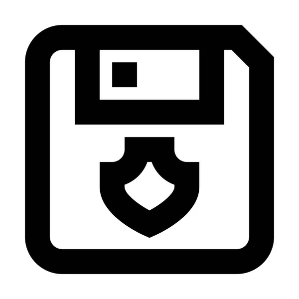 Floppy Shield Ikon Fehér Háttér Vektor Illusztráció — Stock Vector