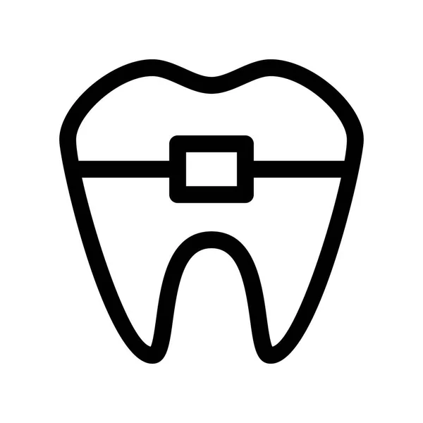 Ícone Dente Fundo Branco Ilustração Vetorial —  Vetores de Stock