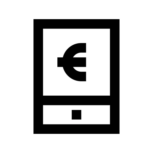 Icono Del Euro Tableta Símbolo Del Comercio Ilustración Del Vector — Vector de stock