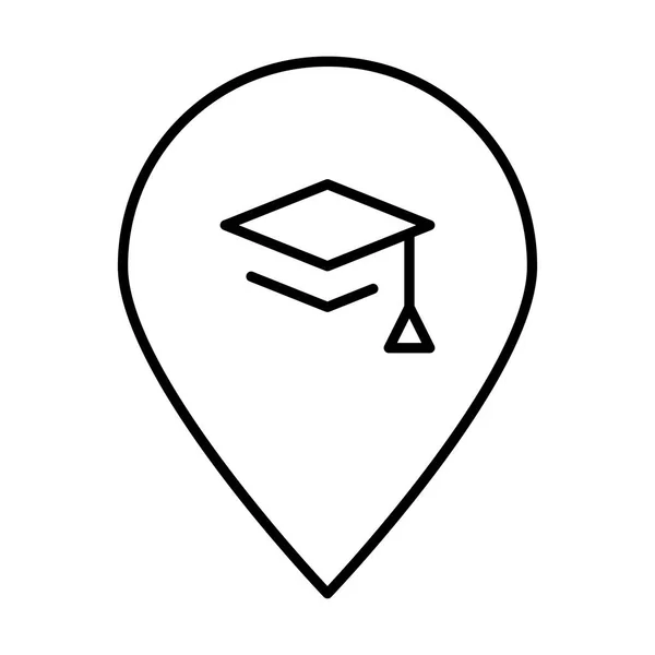 Schule Standort Pin Symbol Vektorillustration — Stockvektor