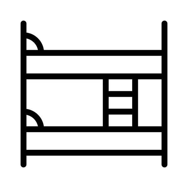 Albergue Icono Cama Vector Ilustración — Archivo Imágenes Vectoriales