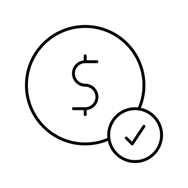 Płatna Ikona Monety Ilustracja Wektora — Wektor stockowy