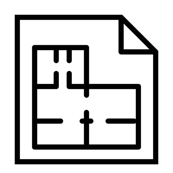 Terreno Blueprint Ícone Arquiteto Vector —  Vetores de Stock