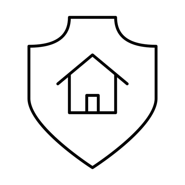 Home Shield Icon White Background Vector Illustration — Stock Vector