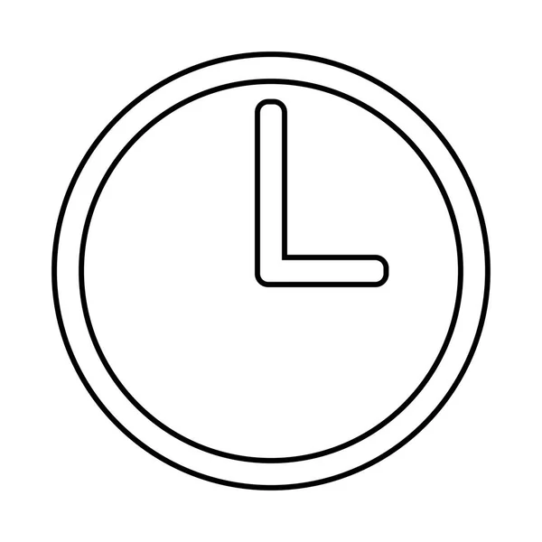 Time Clock Ikon Fehér Háttér Vektor Illusztráció — Stock Vector