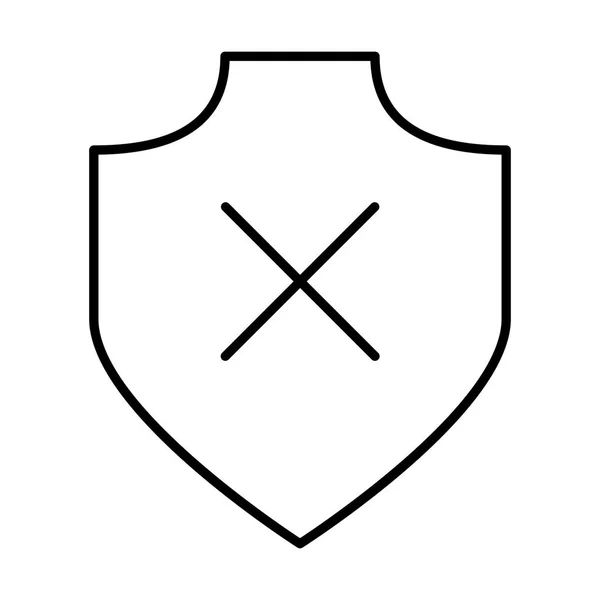 Icono Escudo Cruzado Sobre Fondo Blanco Ilustración Vectorial — Vector de stock