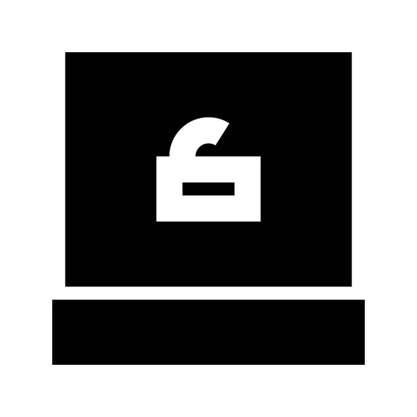 Notebook Unlock Pictogram Witte Achtergrond Vector Illustratie — Stockvector