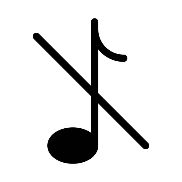 Hinweis Musik Silent Symbol Vektorillustration — Stockvektor