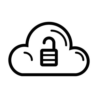 Beyaz arkaplanda Bulut Aç simgesi, vektör illüstrasyonuName