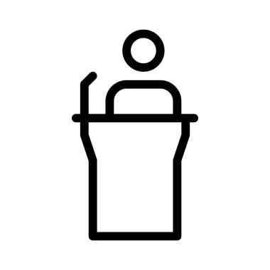 Kolaylaştırıcı, Sözcü, Sunum simgesi, vektör illüstrasyonu