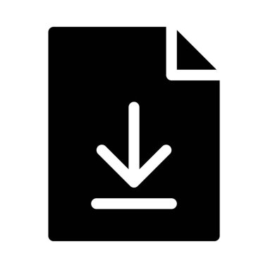 Beyaz arkaplan üzerindeki belge simgesi, vektör illüstrasyonu