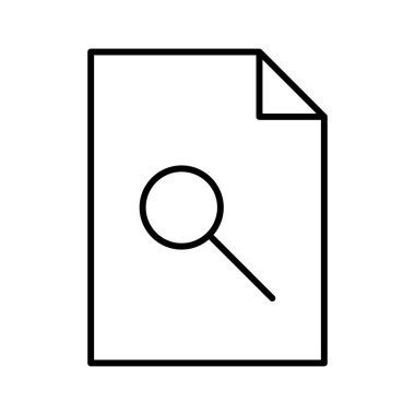 Beyaz arkaplan üzerindeki belge simgesi, vektör illüstrasyonu