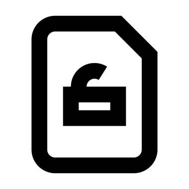 Beyaz arkaplan üzerindeki belge simgesi, vektör illüstrasyonu