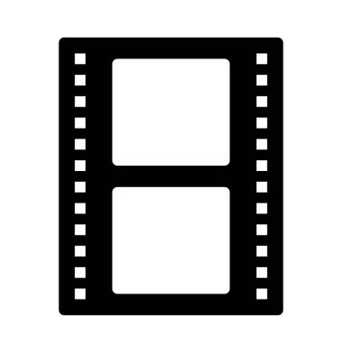  Filmstrip Ortam simgesi, vektör illüstrasyonu 